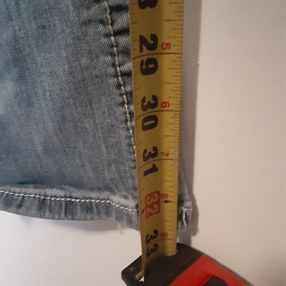 Miss Me Jeans Boot Cut Womens 29 Distressed Rhinestone Thick Stitch - Picture 13 of 13